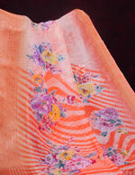 Thumbnail for Shades of Marron And Red Creeper Print Semi Chanderi Saree By Gayathri Reddy Designer Studio - Distacart