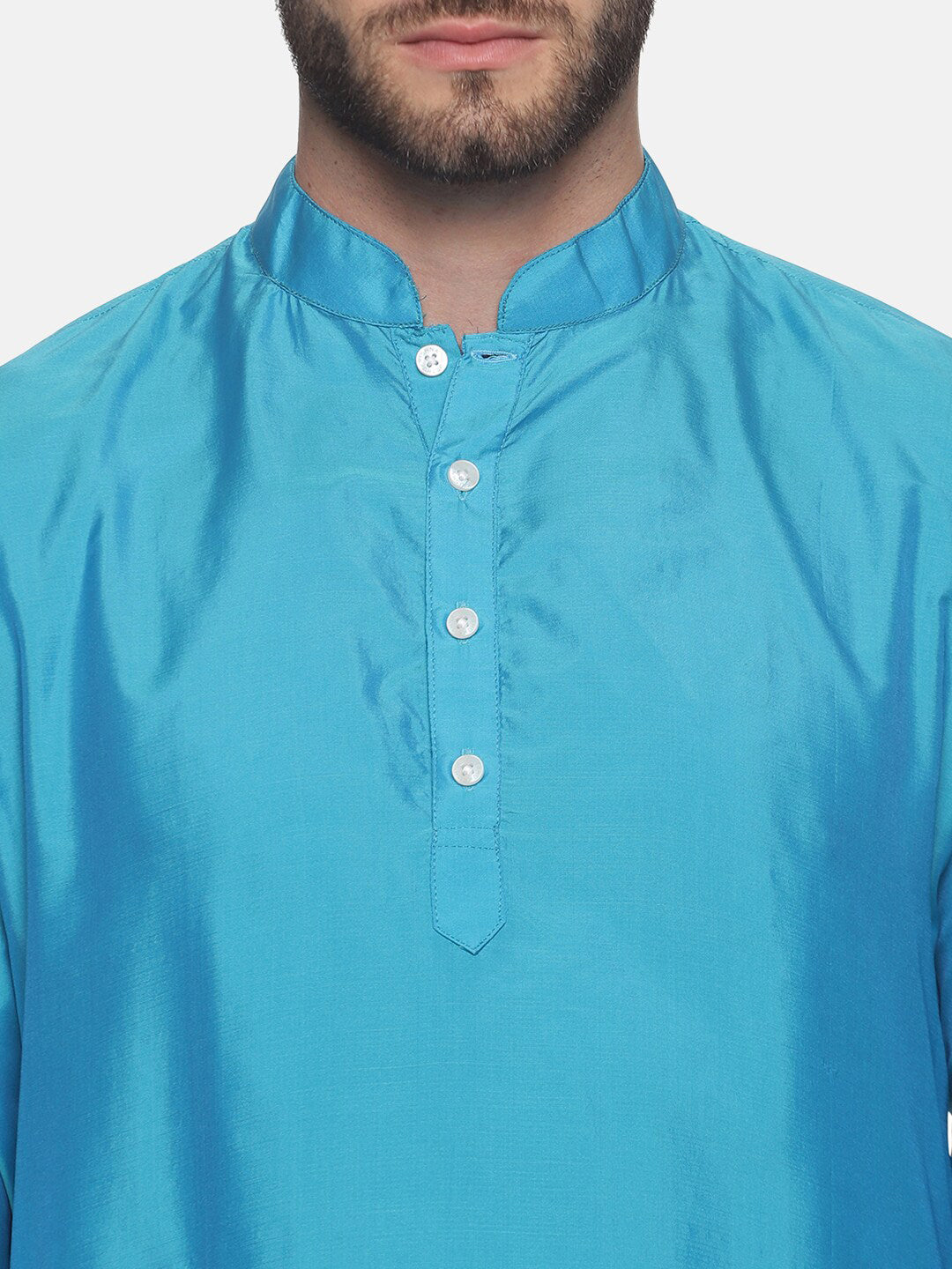 Sethukrishna Men Turquoise Blue Angrakha Kurta with Salwar - Distacart