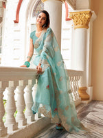 Thumbnail for Tikhi Imli Ethnic Motifs Embroidery Organza Heavy Work Saree - Distacart