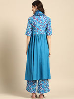 Thumbnail for Sangria Women Bandhani Printed Kurta with Palazzos & Scarf - Distacart
