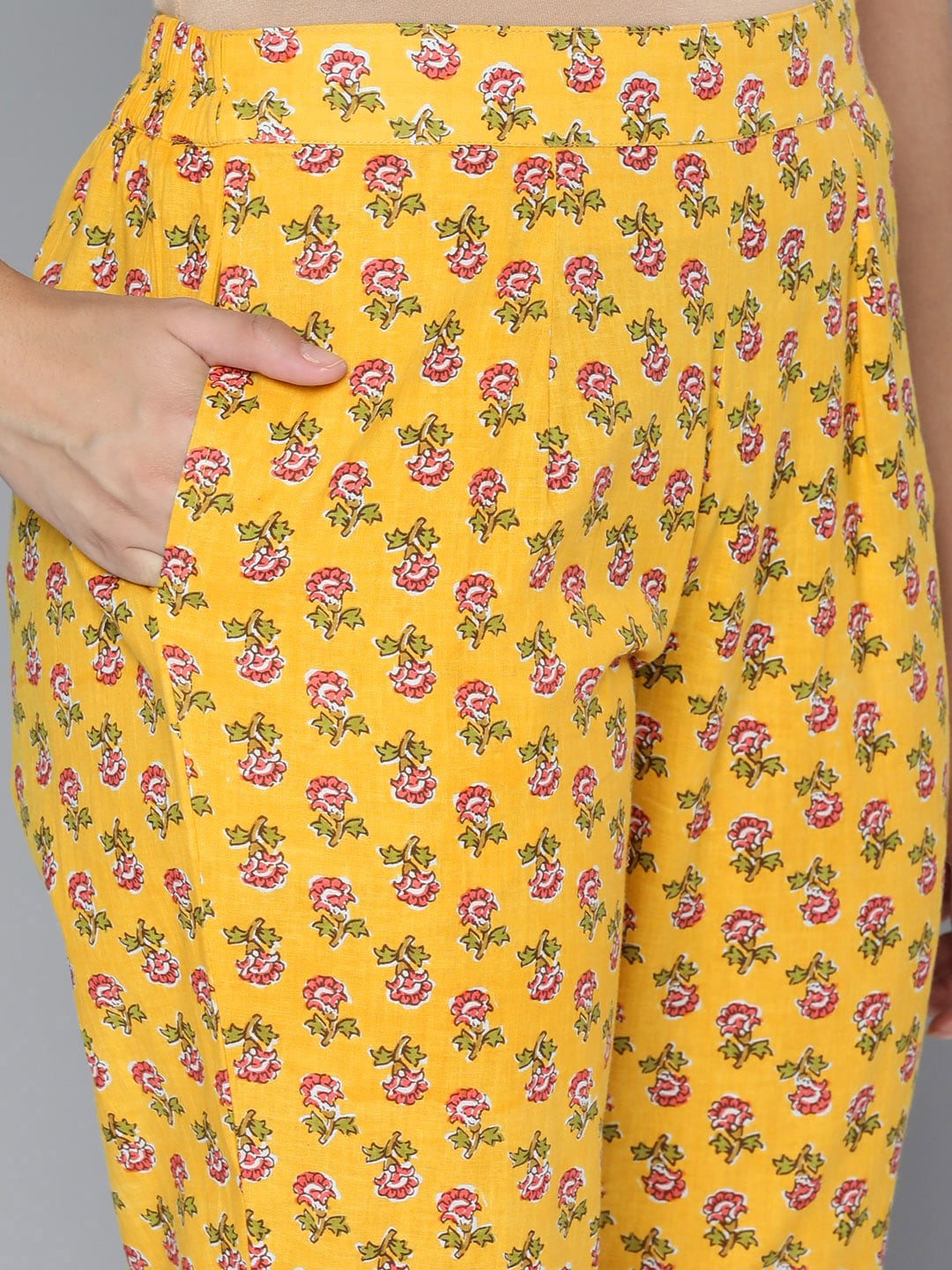 HERE&NOW Ethnic Motifs Printed Sequinned Kurta With Trousers & With Dupatta - Distacart