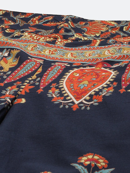 Juniper Women Indigo Cotton Printed Flared Palazzo - Distacart