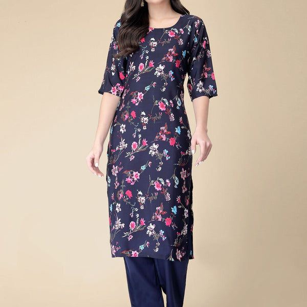 Kalini Floral Printed Regular Kurta with Trousers - Distacart