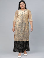 Thumbnail for Biba Women Beige Ethnic Motifs Printed Straight Kurta - Distacart