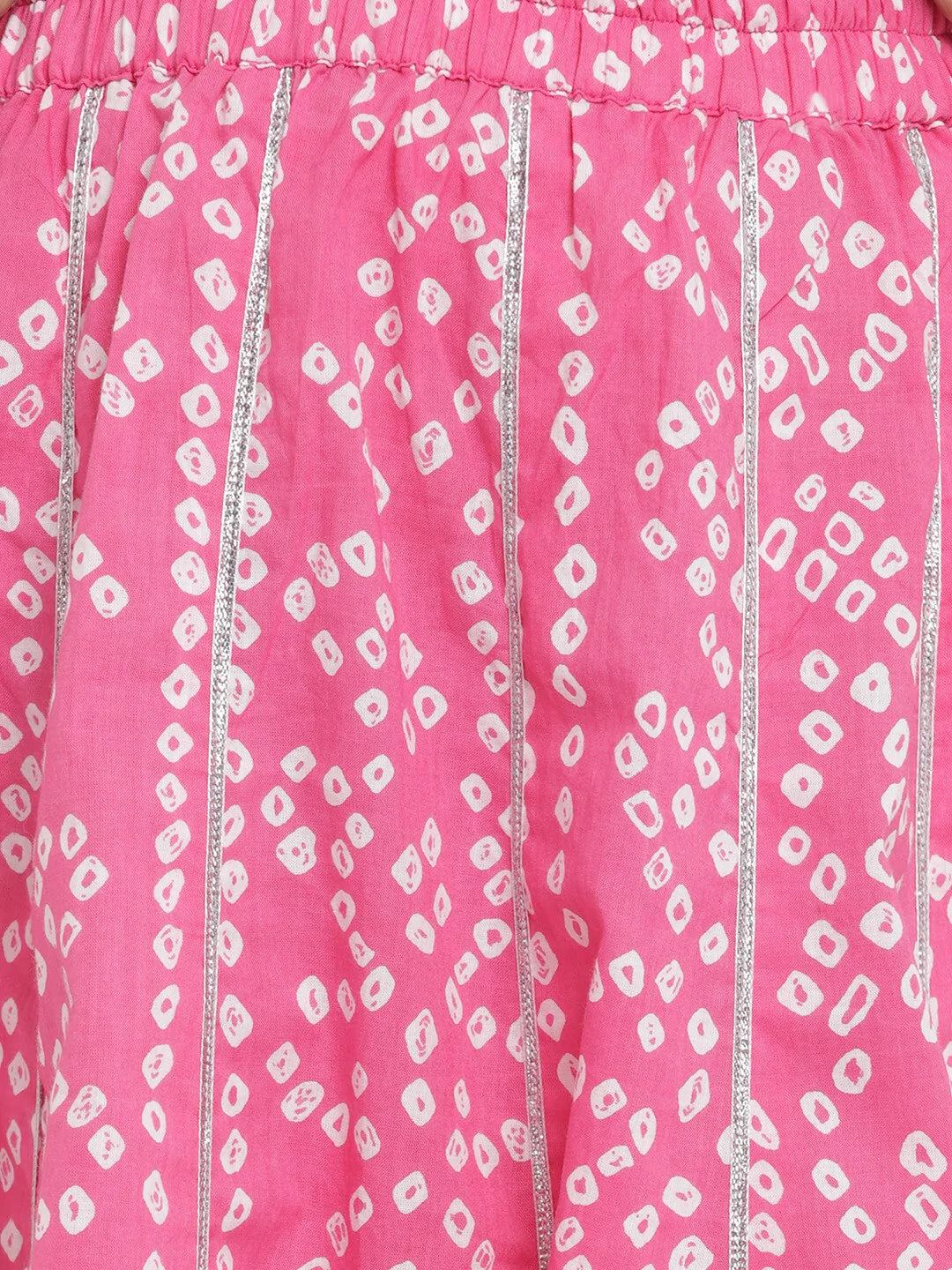 NOZ2TOZ Pink & White Lehenga & Blouse Set For Girls - Distacart