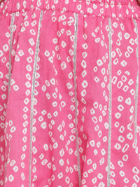 Thumbnail for NOZ2TOZ Pink & White Lehenga & Blouse Set For Girls - Distacart