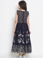 Thumbnail for NOZ2TOZ Navy Blue Lehenga & Blouse Set For Girls - Distacart