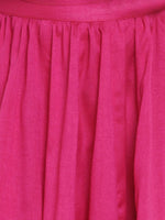 Thumbnail for NOZ2TOZ Fuchsia & Green Solid Lehenga & Blouse Set with Dupatta For Girls - Distacart