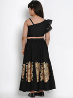 Thumbnail for NOZ2TOZ Black Printed Lehenga & Blouse Set For Girls - Distacart