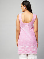 Thumbnail for InWeave Women's Pink Sweetheart Neckline Kurta - Distacart