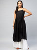 InWeave Women's Solid Black Strappy Kurta - Distacart
