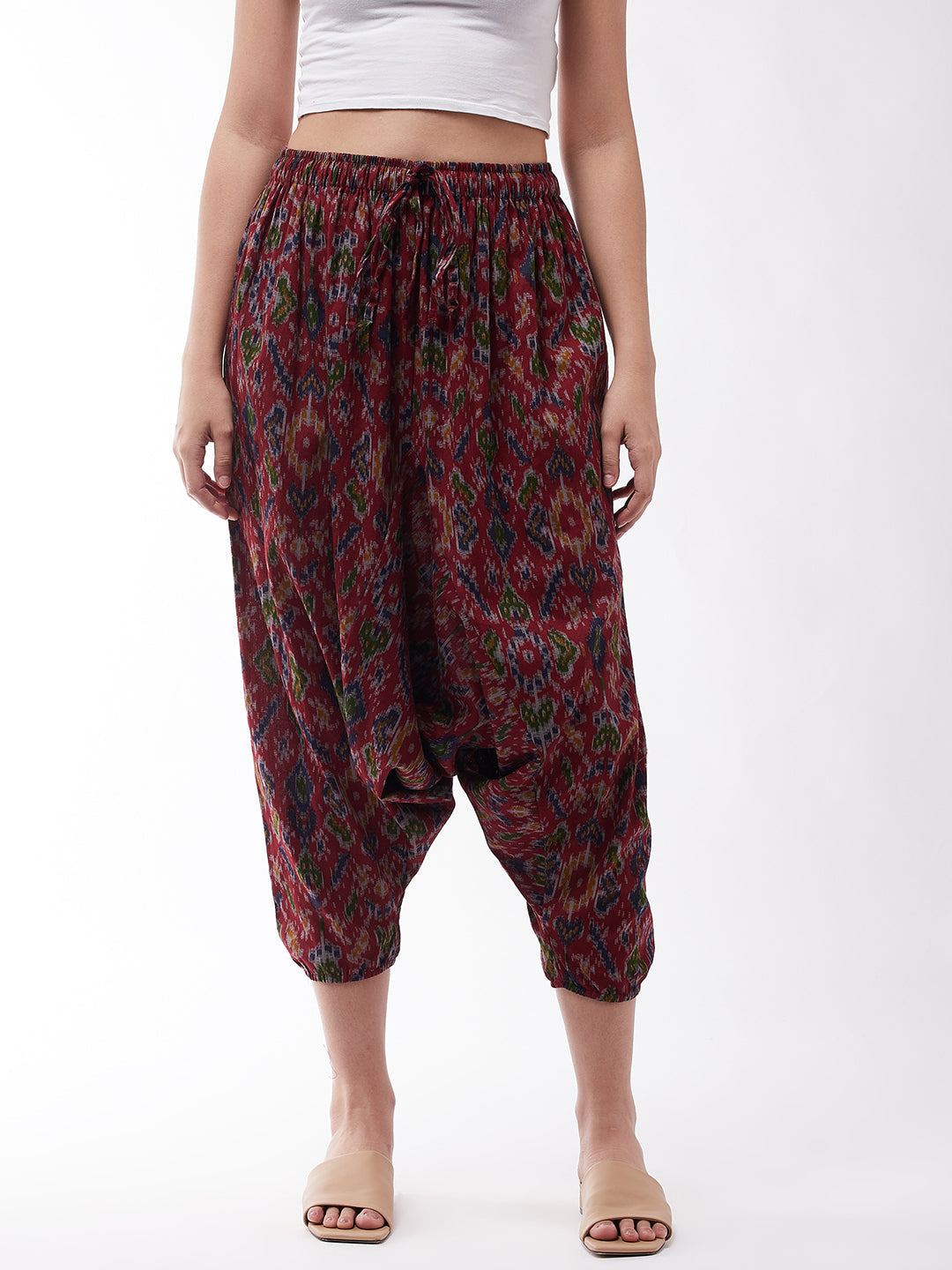 InWeave Women's Abstract Ikkat Harem Pant - Distacart
