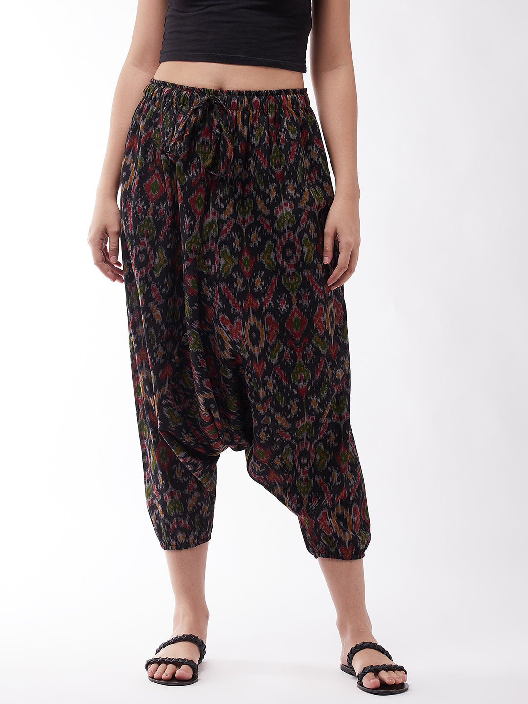 InWeave Women's Black Ikkat Harem Pant - Distacart