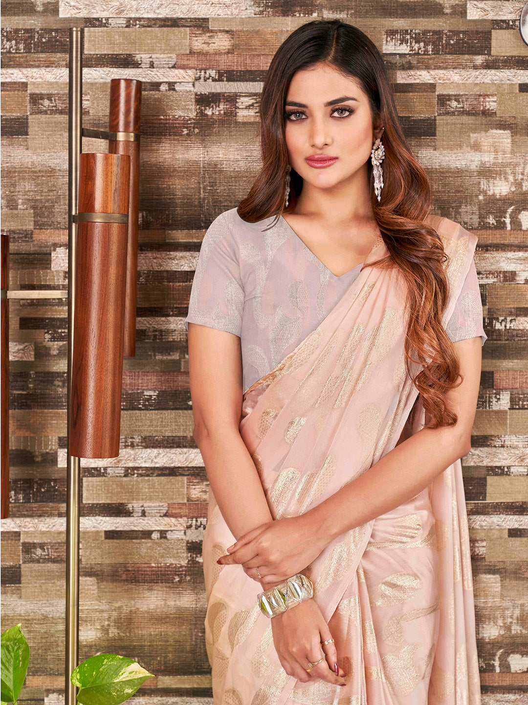 Tikhi Imli Woven Design Satin Jacquard Ready to Wear Saree - Distacart