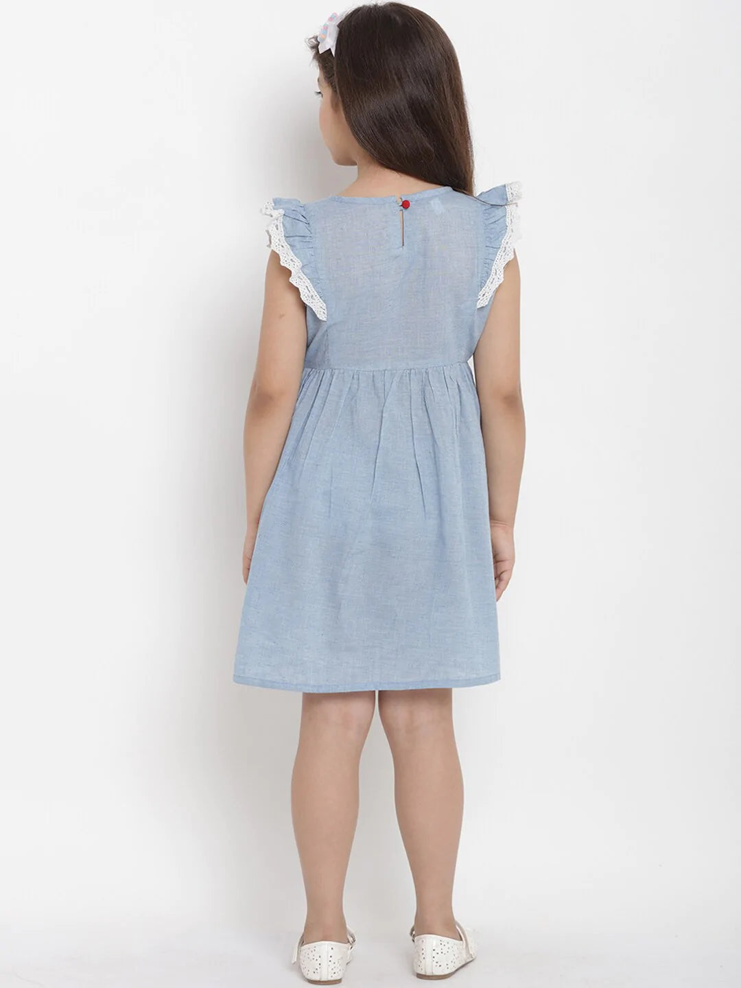 NOZ2TOZ Blue Solid Fit And Flare Dress For Girls - Distacart