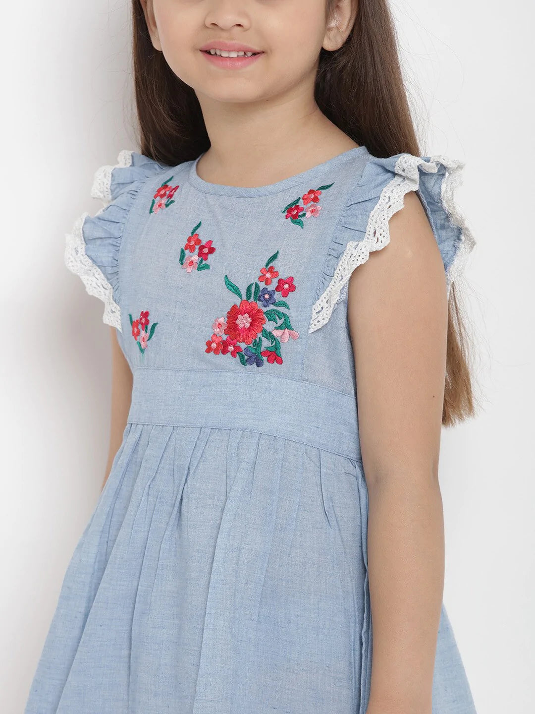 NOZ2TOZ Blue Solid Fit And Flare Dress For Girls - Distacart