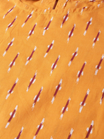 Thumbnail for Wahe-NOOR Women's Yellow & Maroon Ikat Print A-Line Dress - Distacart