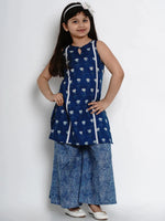 Thumbnail for NOZ2TOZ Navy Blue Printed Kurta & Palazzo Set For Girls - Distacart