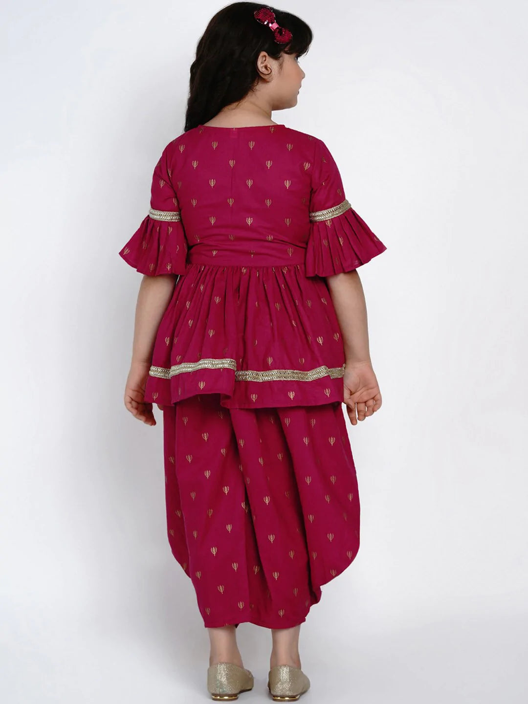 NOZ2TOZ Magenta Printed Kurta & Dhoti Pant Set For Girls - Distacart