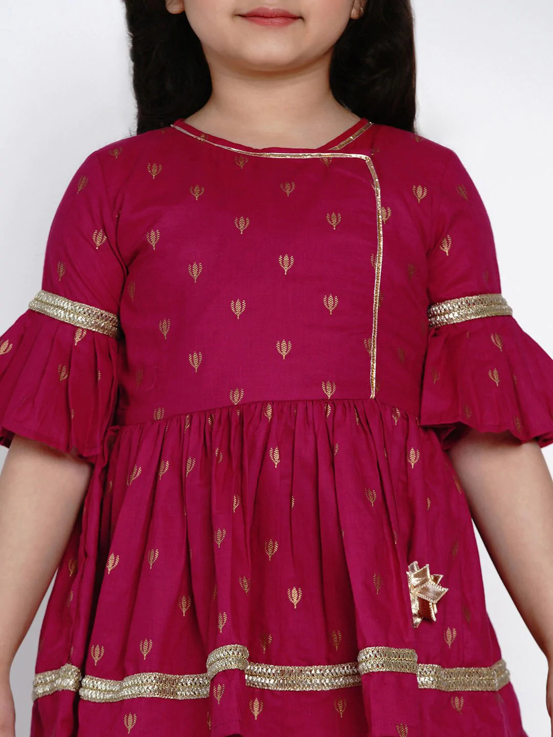 NOZ2TOZ Magenta Printed Kurta & Dhoti Pant Set For Girls - Distacart