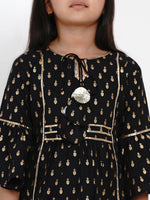 Thumbnail for NOZ2TOZ Black Printed Kurta & Sharara Set For Girls - Distacart