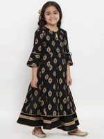 Thumbnail for NOZ2TOZ Black Printed Kurta & Palazzo Set For Girls - Distacart