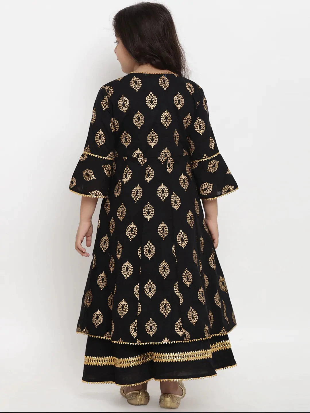NOZ2TOZ Black Printed Kurta & Palazzo Set For Girls - Distacart