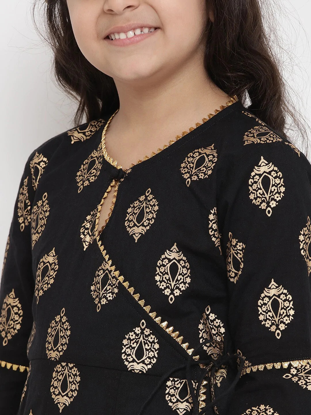 NOZ2TOZ Black Printed Kurta & Palazzo Set For Girls - Distacart