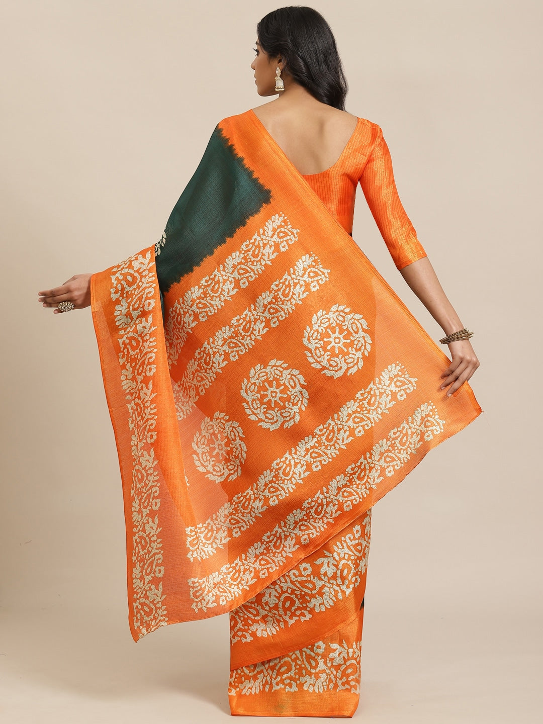 Saree Mall Green & Beige Printed Saree - Distacart