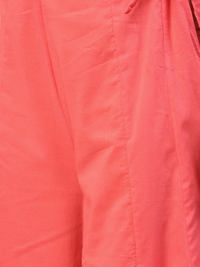 Thumbnail for Wahe-NOOR Women's Coral Pink & Golden Printed Kurta With Palazzos 1 - Distacart