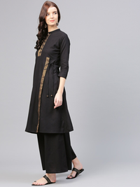 Thumbnail for Wahe-NOOR Women's Black Solid Kurta With Palazzos4 - Distacart