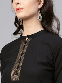 Thumbnail for Wahe-NOOR Women's Black Solid Kurta With Palazzos4 - Distacart