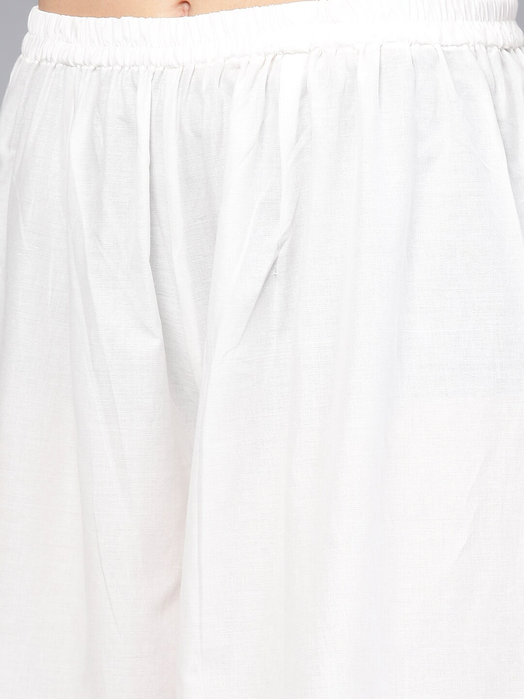 Wahe-NOOR Women's White Yoke Design Kurta With Palazzos - Distacart