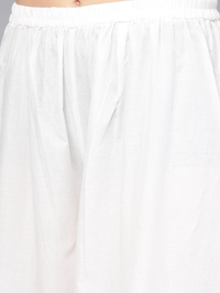 Thumbnail for Wahe-NOOR Women's White Yoke Design Kurta With Palazzos - Distacart