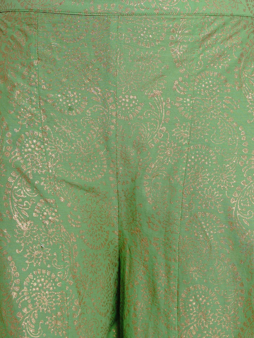 Wahe-NOOR Women's Green & Gold Striped Kurti With Palazzos - Distacart
