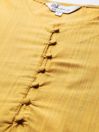 Thumbnail for Wahe-NOOR Women's Mustard Yellow Solid Kurta With Palazzos & Dupatta2 - Distacart