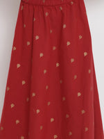 Thumbnail for NOZ2TOZ Maroon Solid Top & Skirt Set For Girls - Distacart