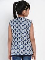 Thumbnail for NOZ2TOZ Blue Printed Tailored Jacket Top For Girls - Distacart
