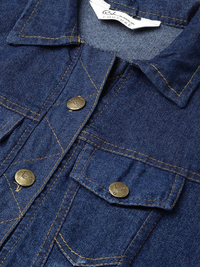 Thumbnail for Wahe-NOOR Women's Navy Blue Washed Denim Jacket - Distacart