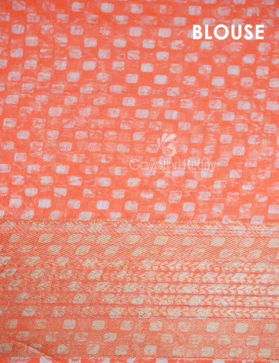 Shades of Marron And Red Creeper Print Semi Chanderi Saree By Gayathri Reddy Designer Studio - Distacart