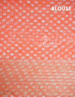 Thumbnail for Shades of Marron And Red Creeper Print Semi Chanderi Saree By Gayathri Reddy Designer Studio - Distacart