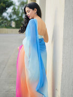 Thumbnail for Kalini Colourblocked Poly Georgette Saree - Distacart