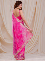 Thumbnail for Koskii Striped Embroidered Saree - Distacart