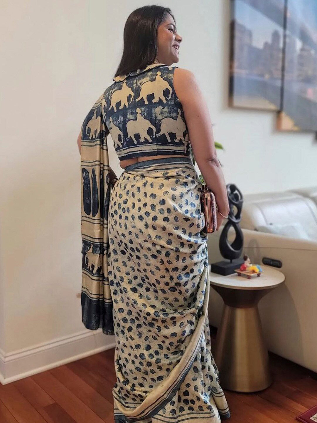 Kalini Ethnic Motifs Printed Pure Cotton Saree - Distacart