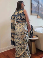 Thumbnail for Kalini Ethnic Motifs Printed Pure Cotton Saree - Distacart