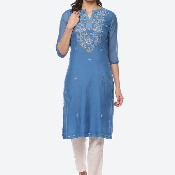 Biba Women Ethnic Motifs Embroidered Thread Work Kurta - Distacart