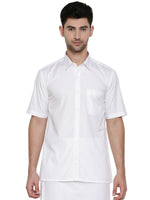 Thumbnail for Ramraj Cotton Mens Half Sleeve Formal 100 % Cotton White Shirt - Distacart