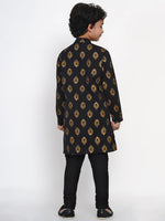 Thumbnail for NOZ2TOZ Black Kurta Pyjama Set for Boys - Distacart
