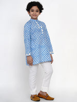 Thumbnail for NOZ2TOZ Blue & Offwhite Kurta Pyjama Set for Boys - Distacart