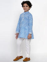 Thumbnail for NOZ2TOZ Blue & Offwhite Kurta Pyjama Set for Boys - Distacart